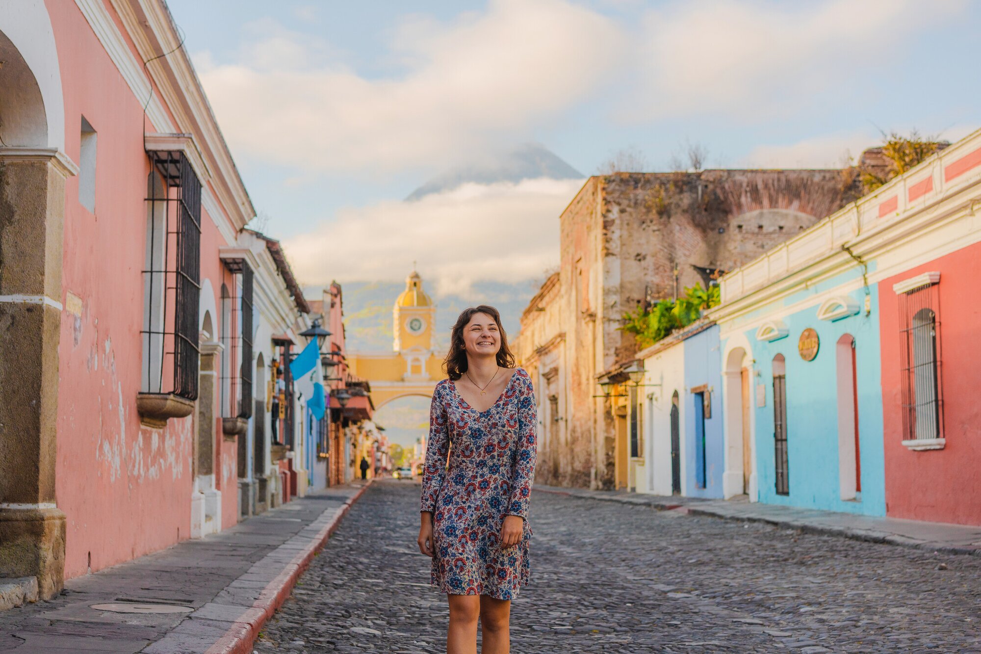 Frau läuft in Guatemale