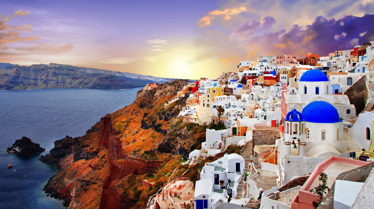 Sunset over Santorini