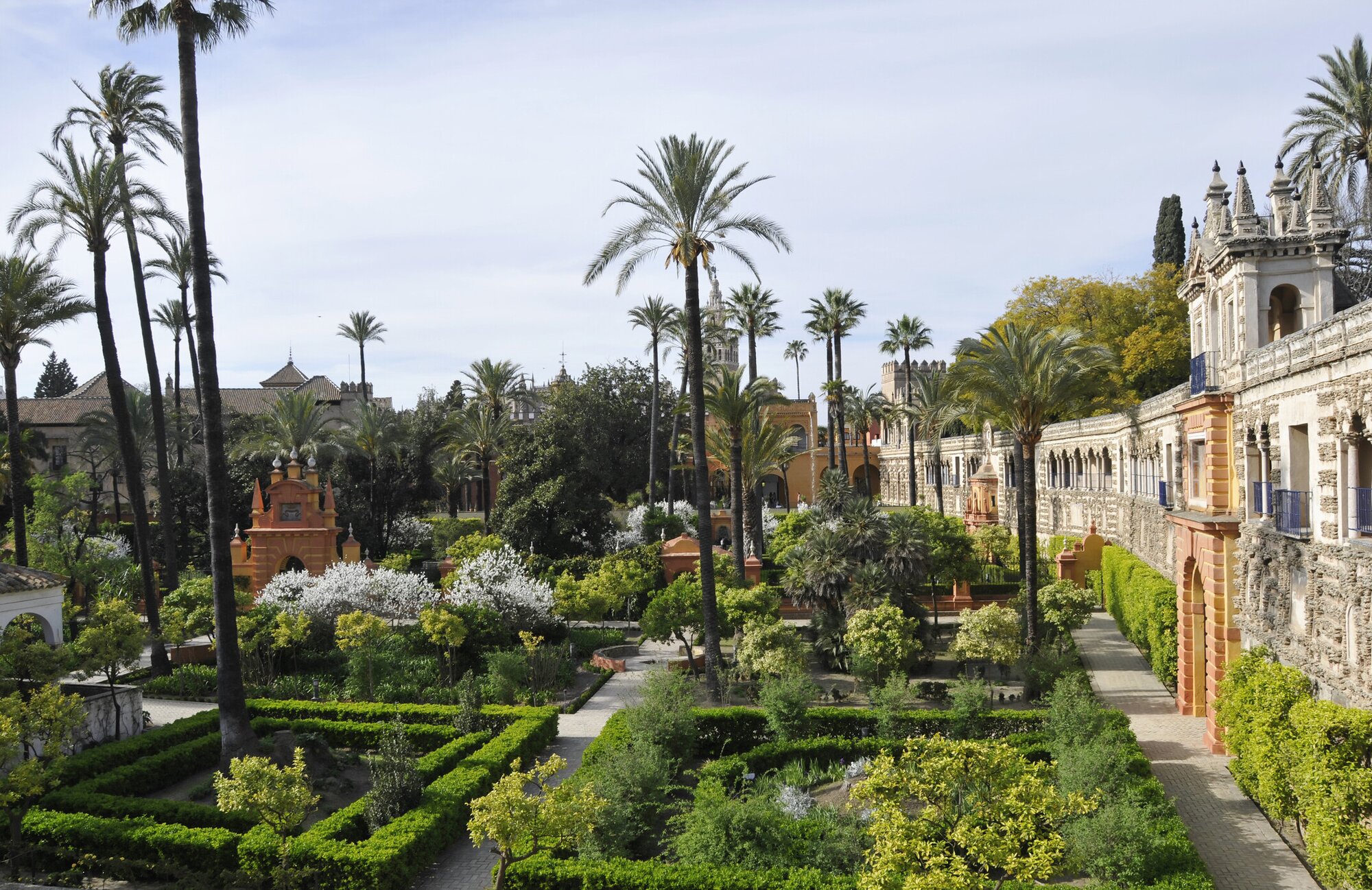 Alcázar gardens in Seville, Spain