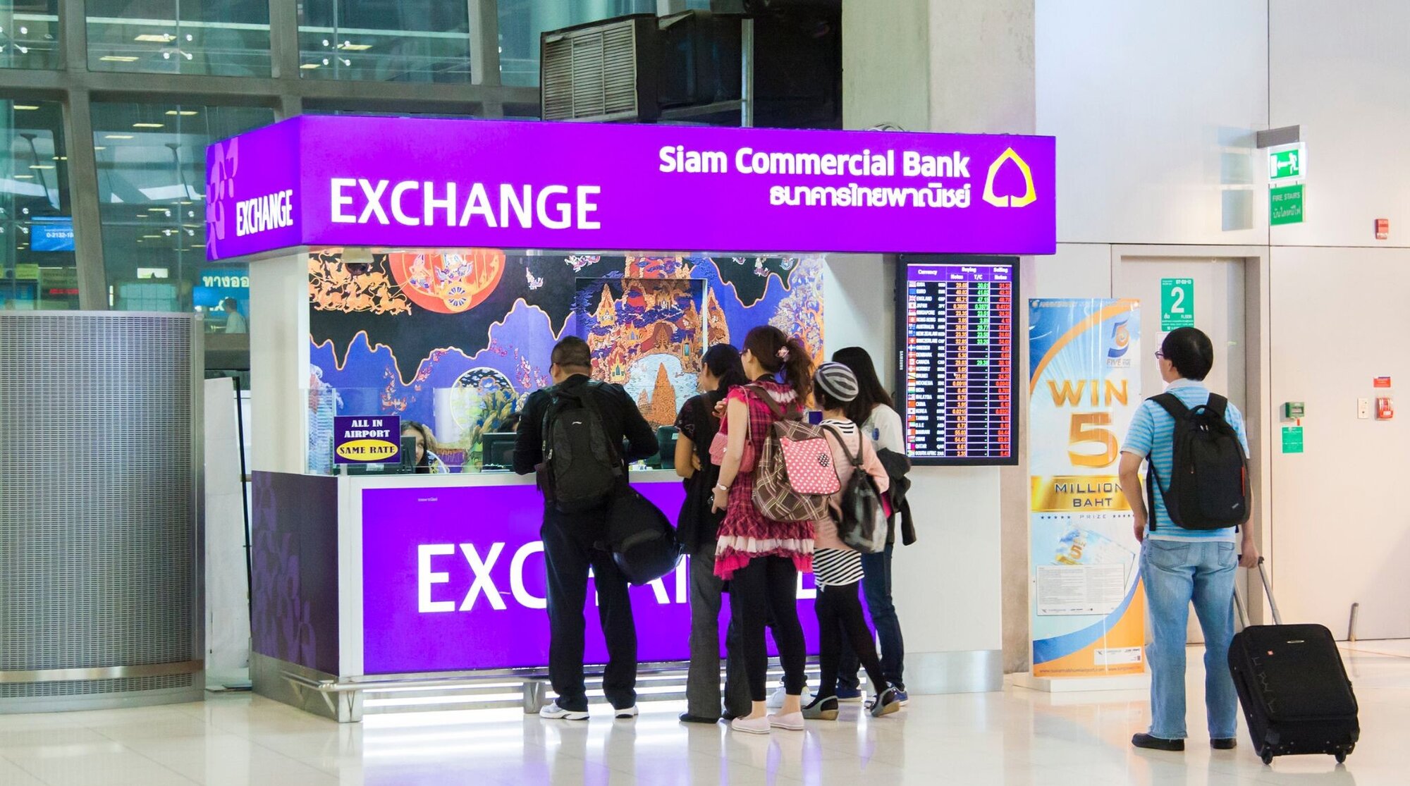 bureau de change a l'aeroport de Bangkok