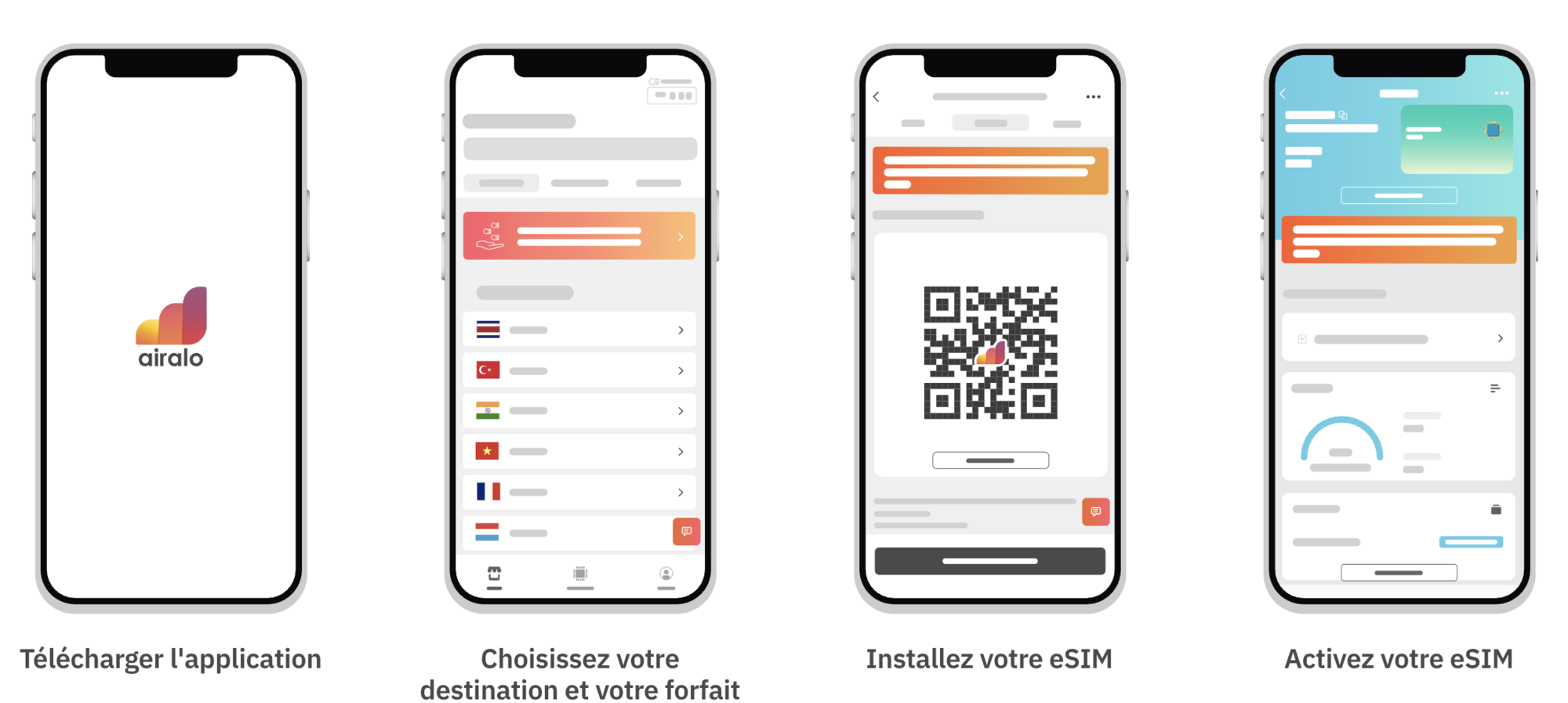 etapes pour activer son esim asie