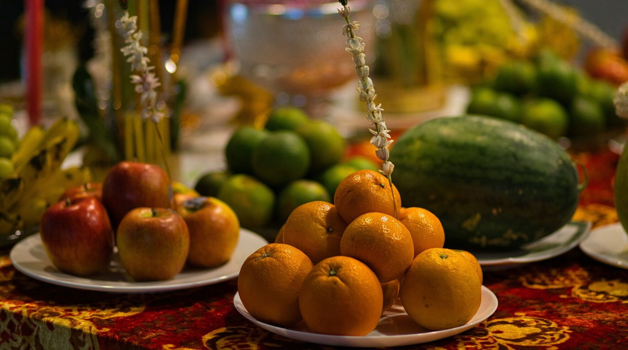 offrandes de fruits au nouvel an khmer