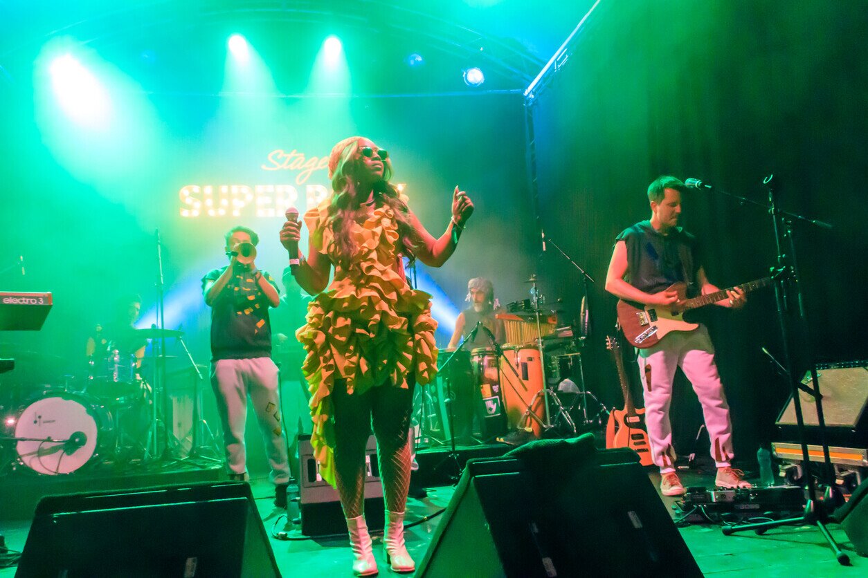 Woman singing at Montreux Jazz Festival