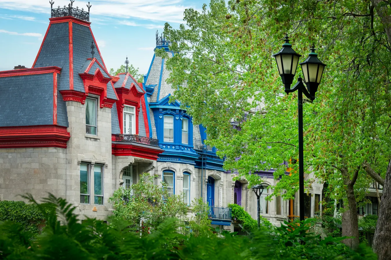 Colorful houses in Montreal's Plateau neighborhood