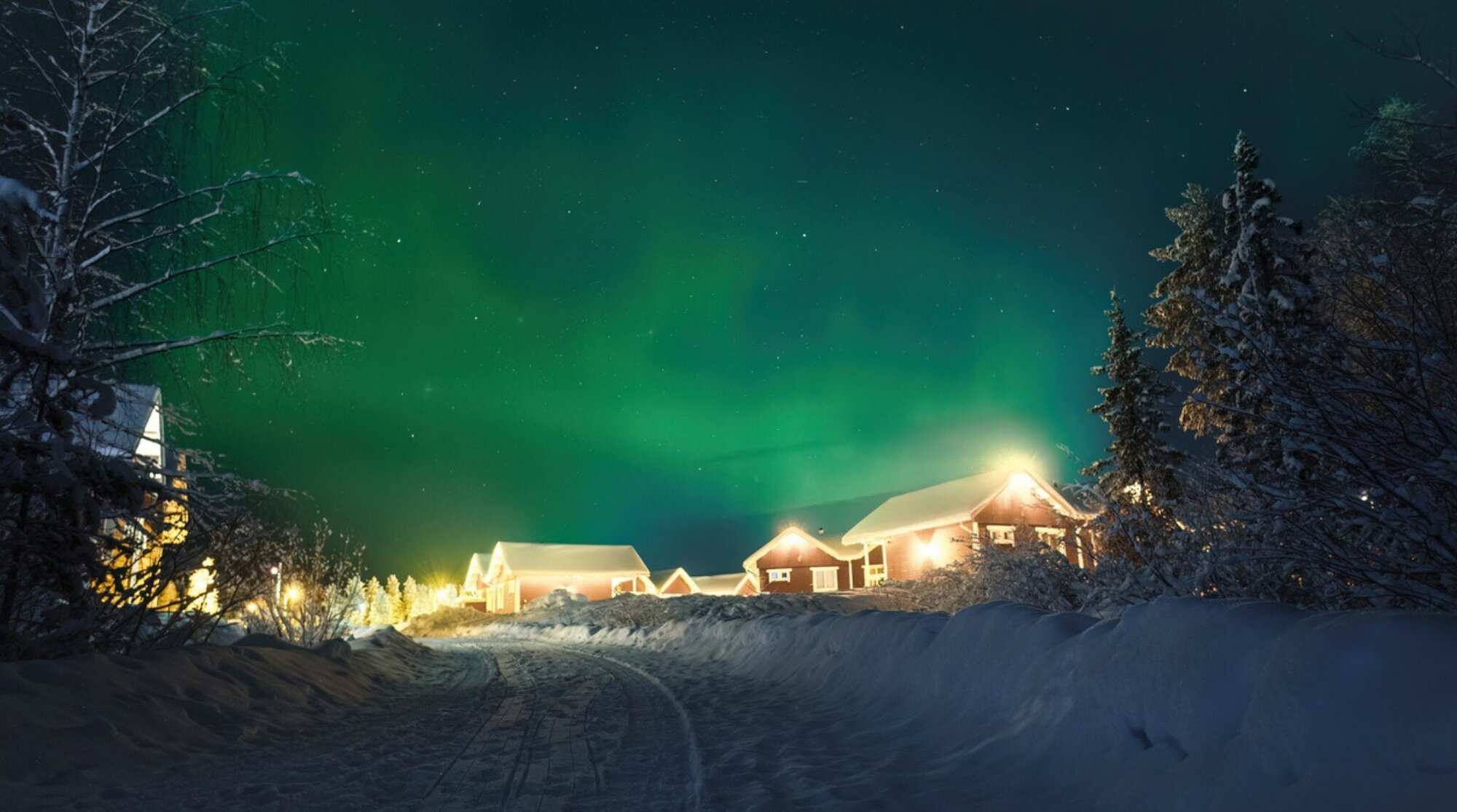 paysage de rovaniemi accessible avec le rain du pere noel en finlande