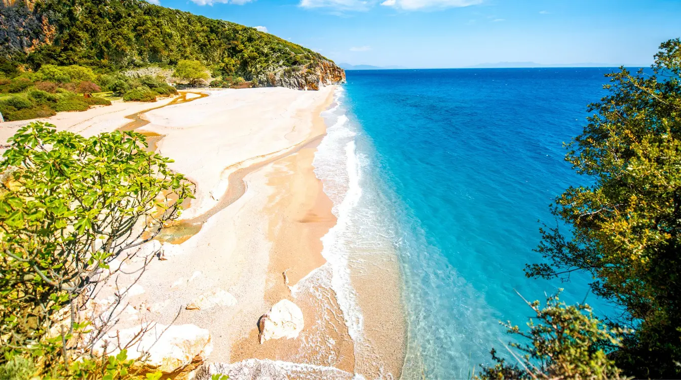 Gjipe Beach, der Canyon-Strand an der Albanischen Riviera ist einer der schönsten Strände des Landes