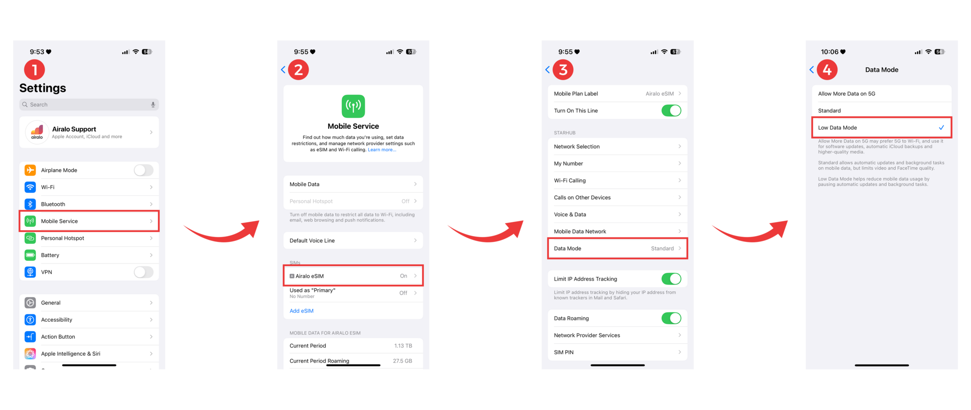 Low data mode iPhone