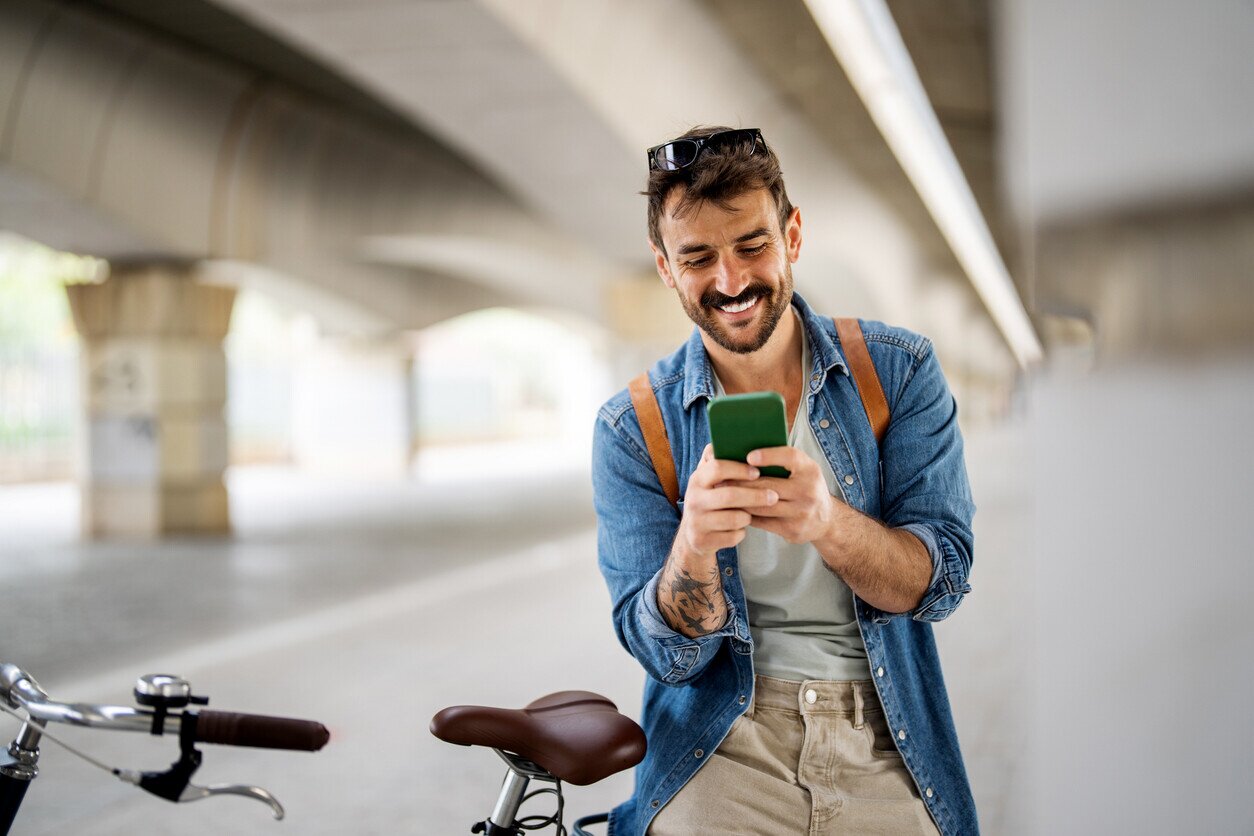 Man using his phone
