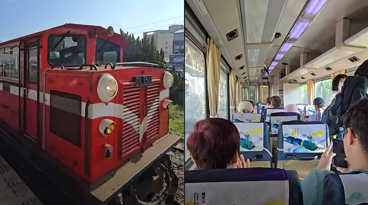 Exterior and interior of the Alishan Forest Railway