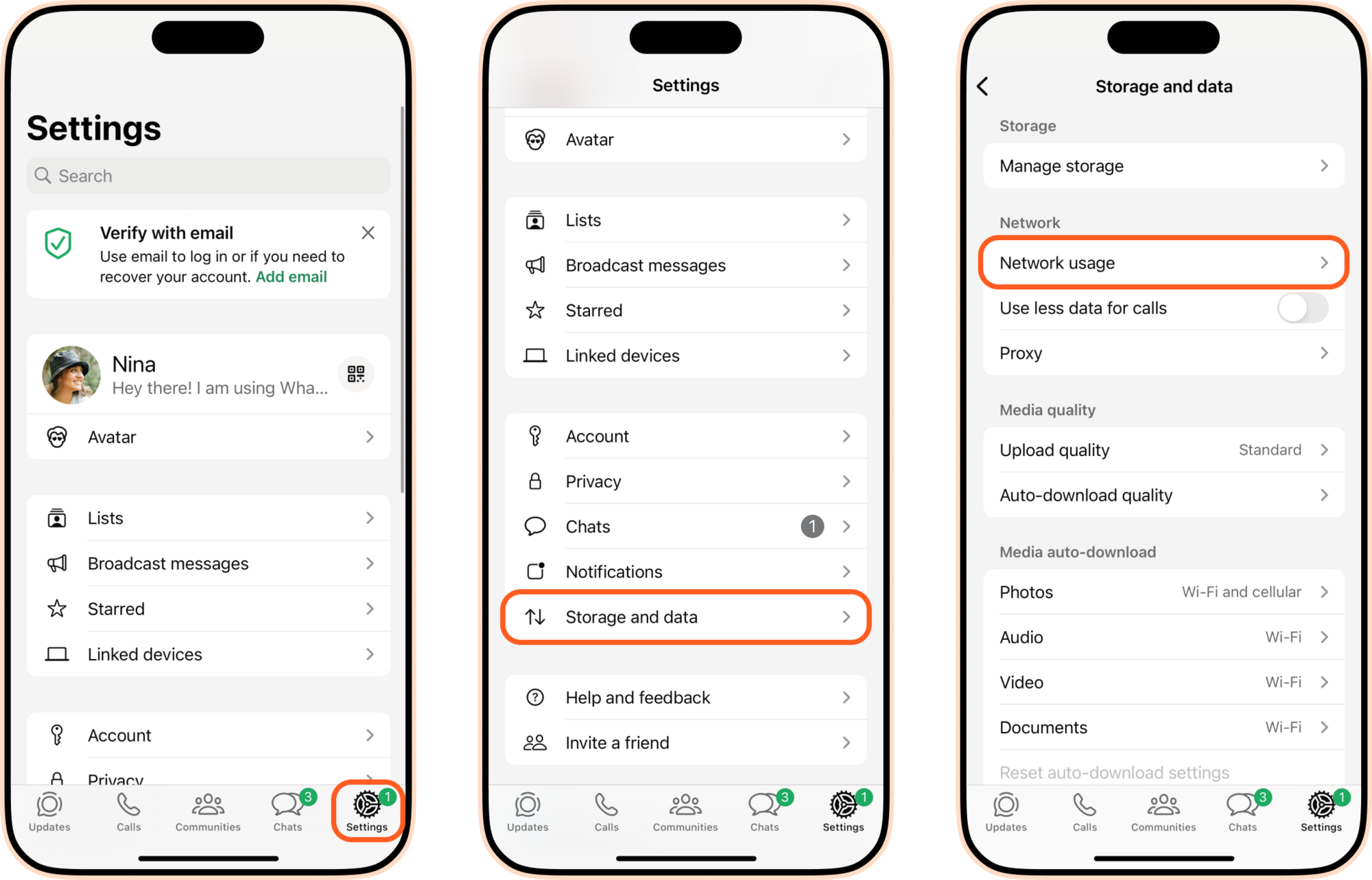 WhatsApp Network Usage
