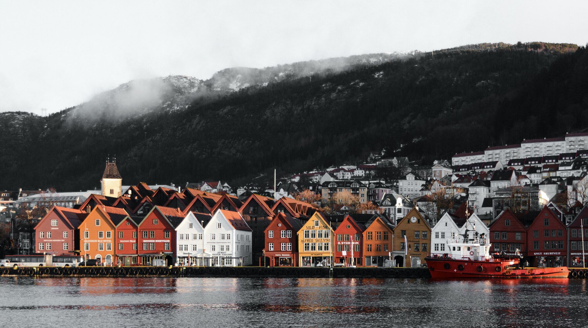 Colorful houses in Bergen, Norway