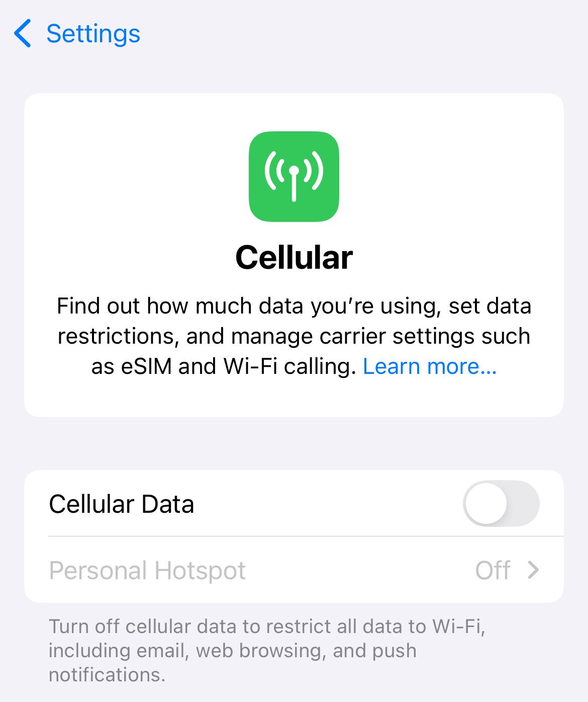 Personal Hotspot Activation on iPhone