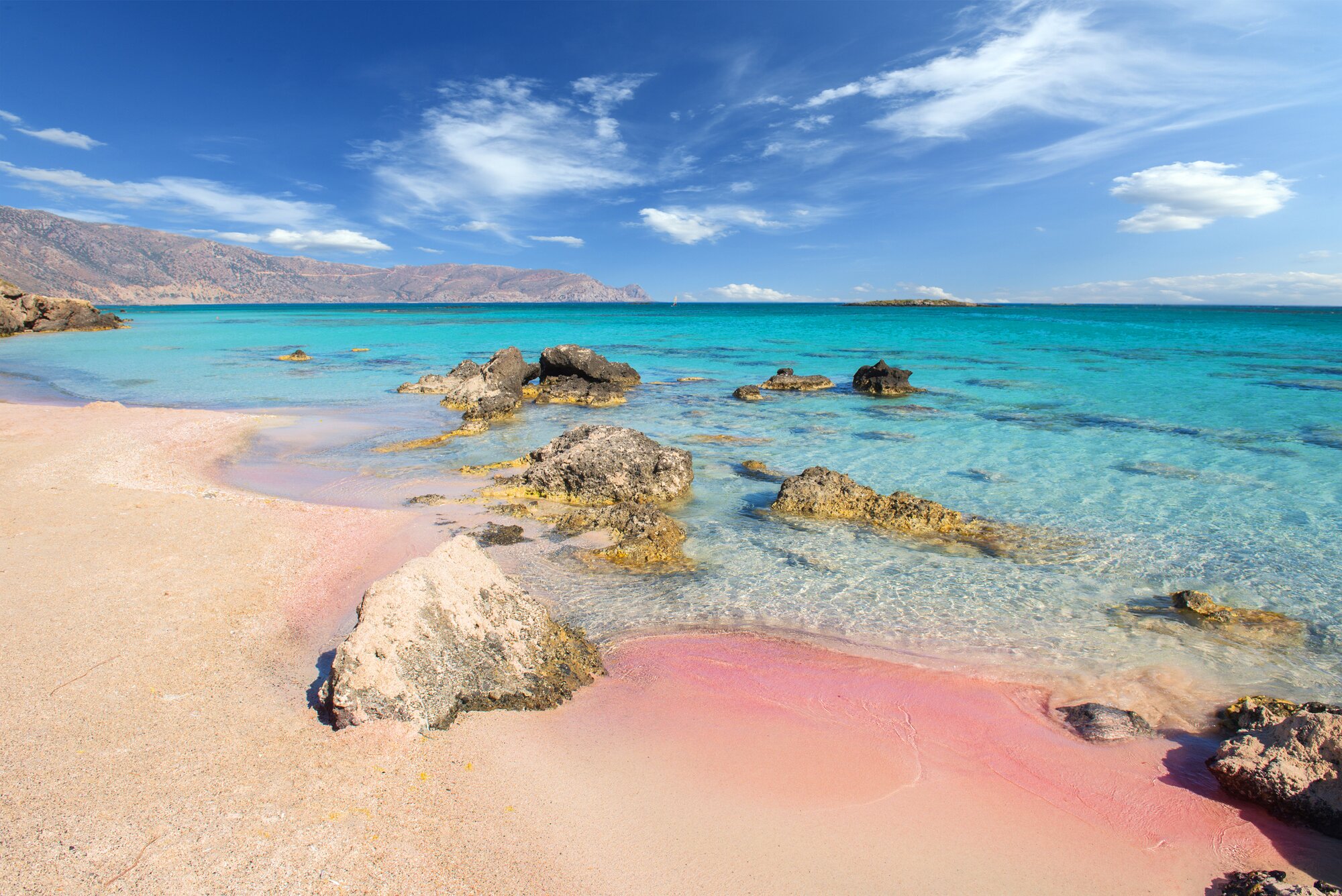 Berühmter Strand von Elafonisi auf der griechischen Insel Kreta