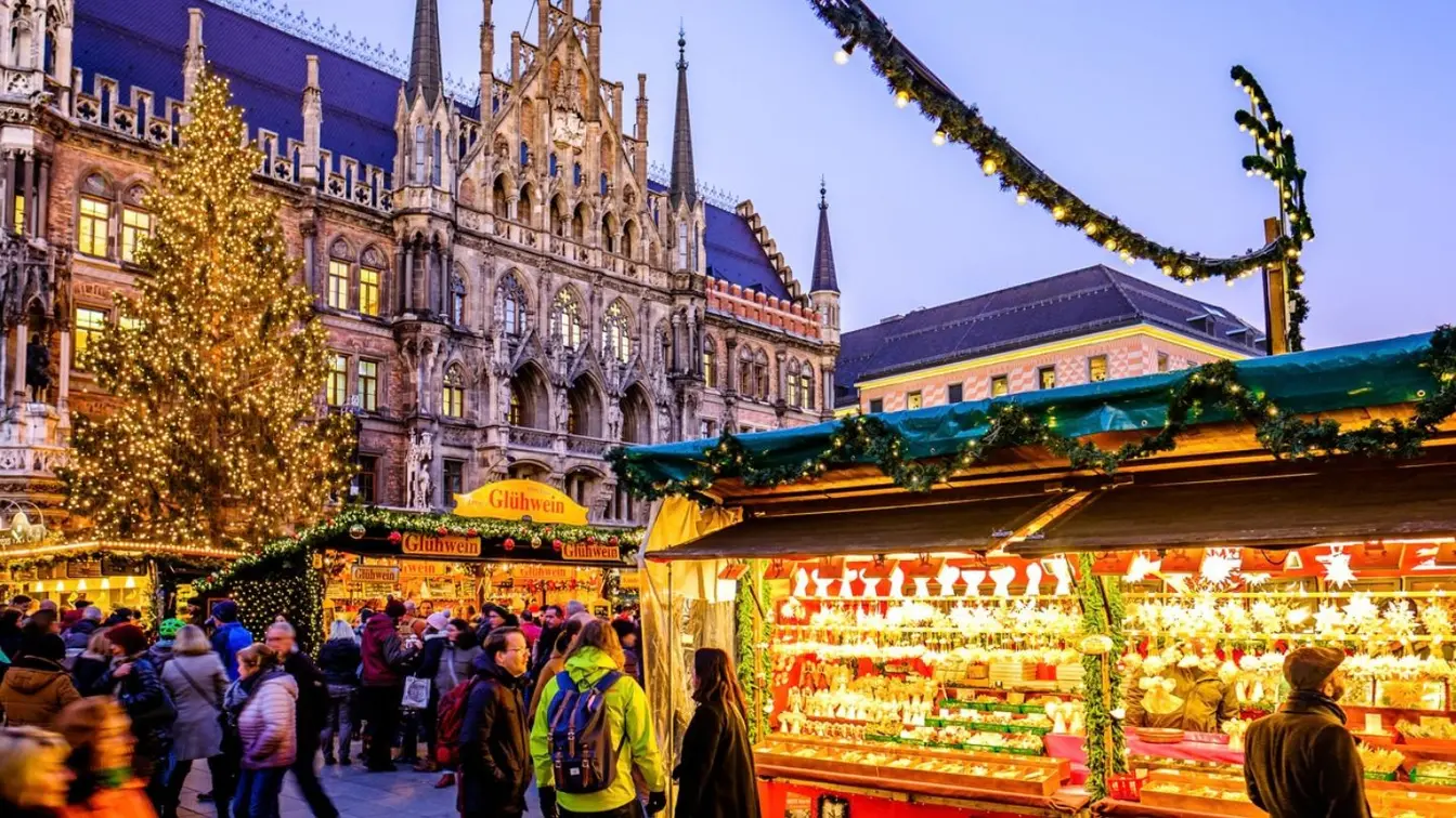 Marché de Noël de Munich sur Marienplatz en Allemagne