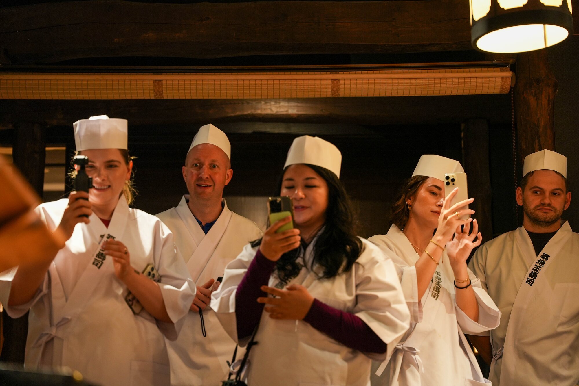 Travelers using their phone in Japan