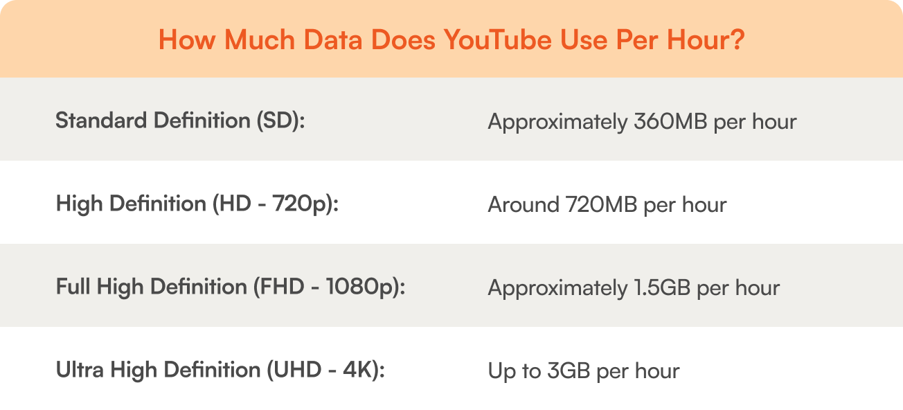 YouTube Data Usage