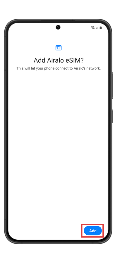 Installing Airalo eSIM on Android -  QR Method Step 4