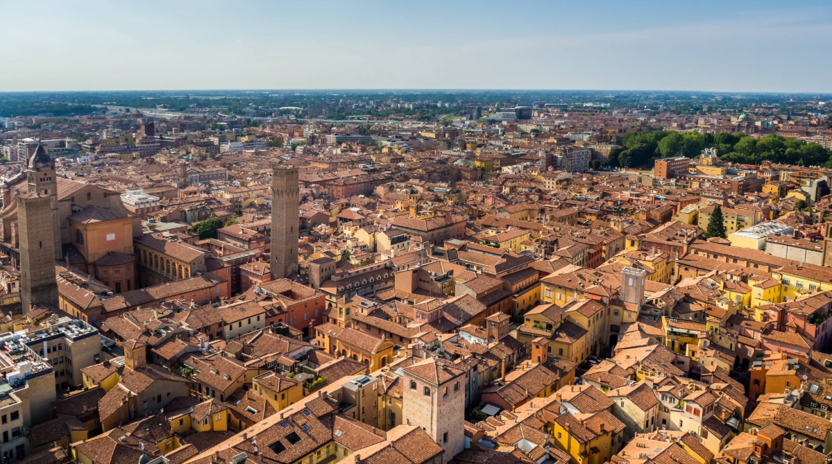 Aerial view of Bologna, Italy