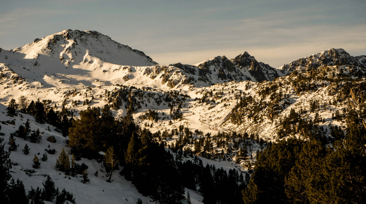 Snowy mountains in Andorra