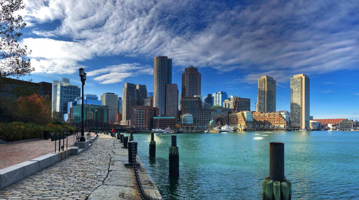 Boston seawall walk