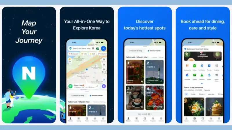 Naver Mapのアプリストアスクリーンショット
