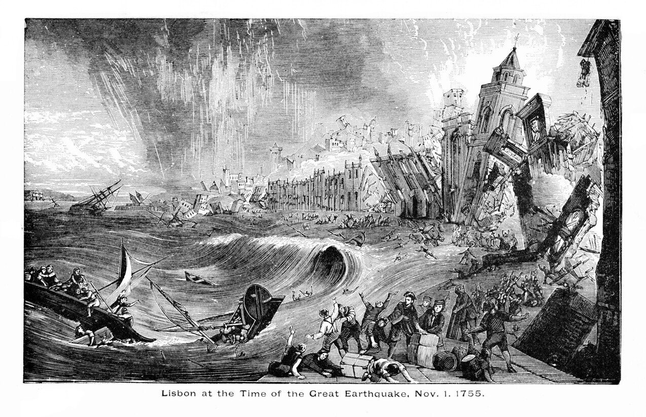 Lisbon Earthquake engraving published in 1890