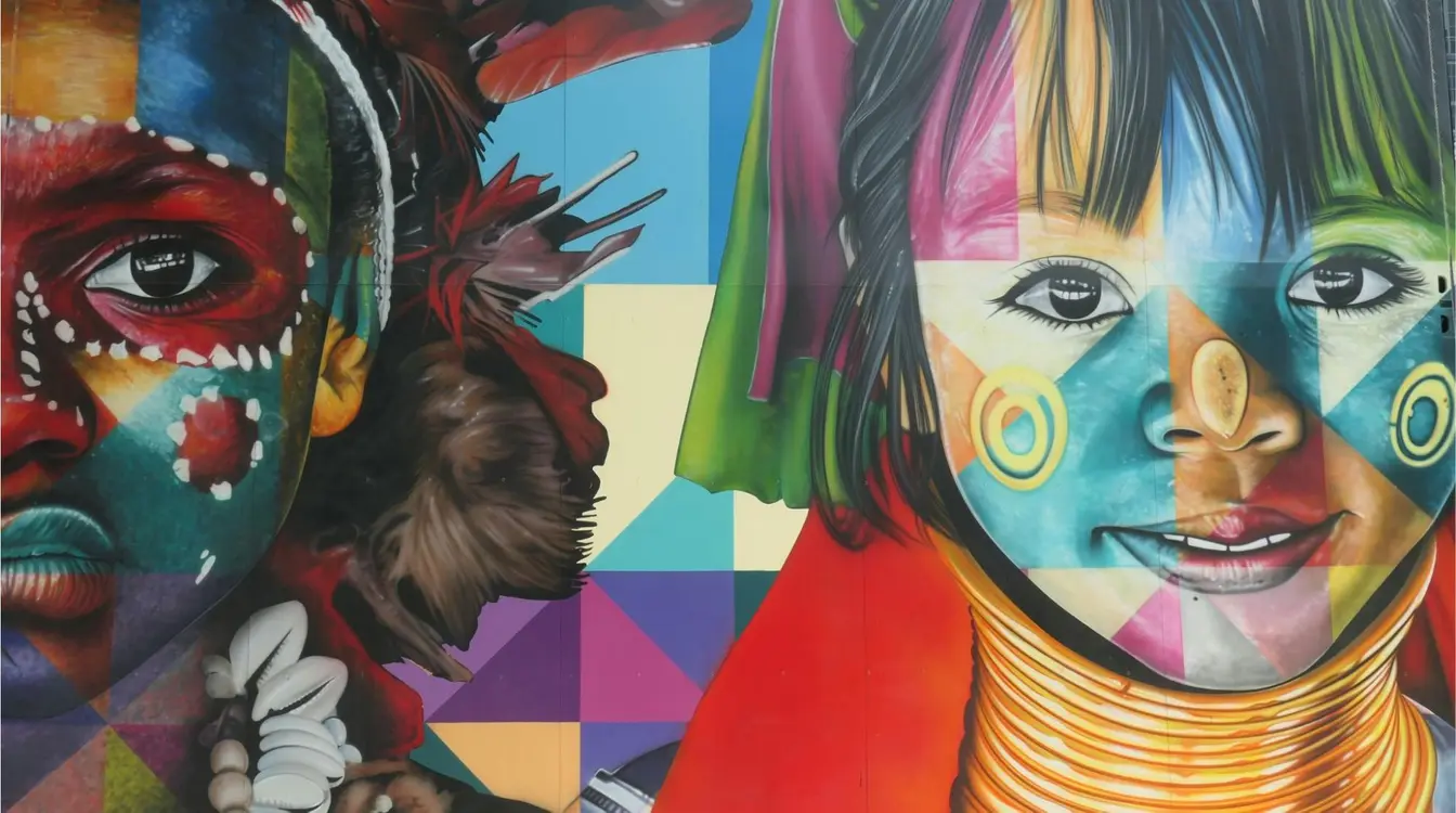 Obra do artista brasileiro Kobra em exposição nas ruas de Wynwood Walls.