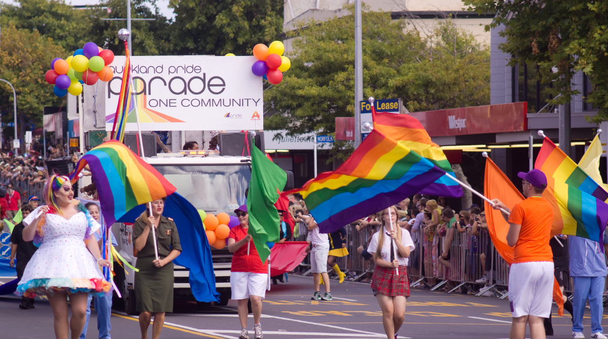 Marchers at Auckland Pride
