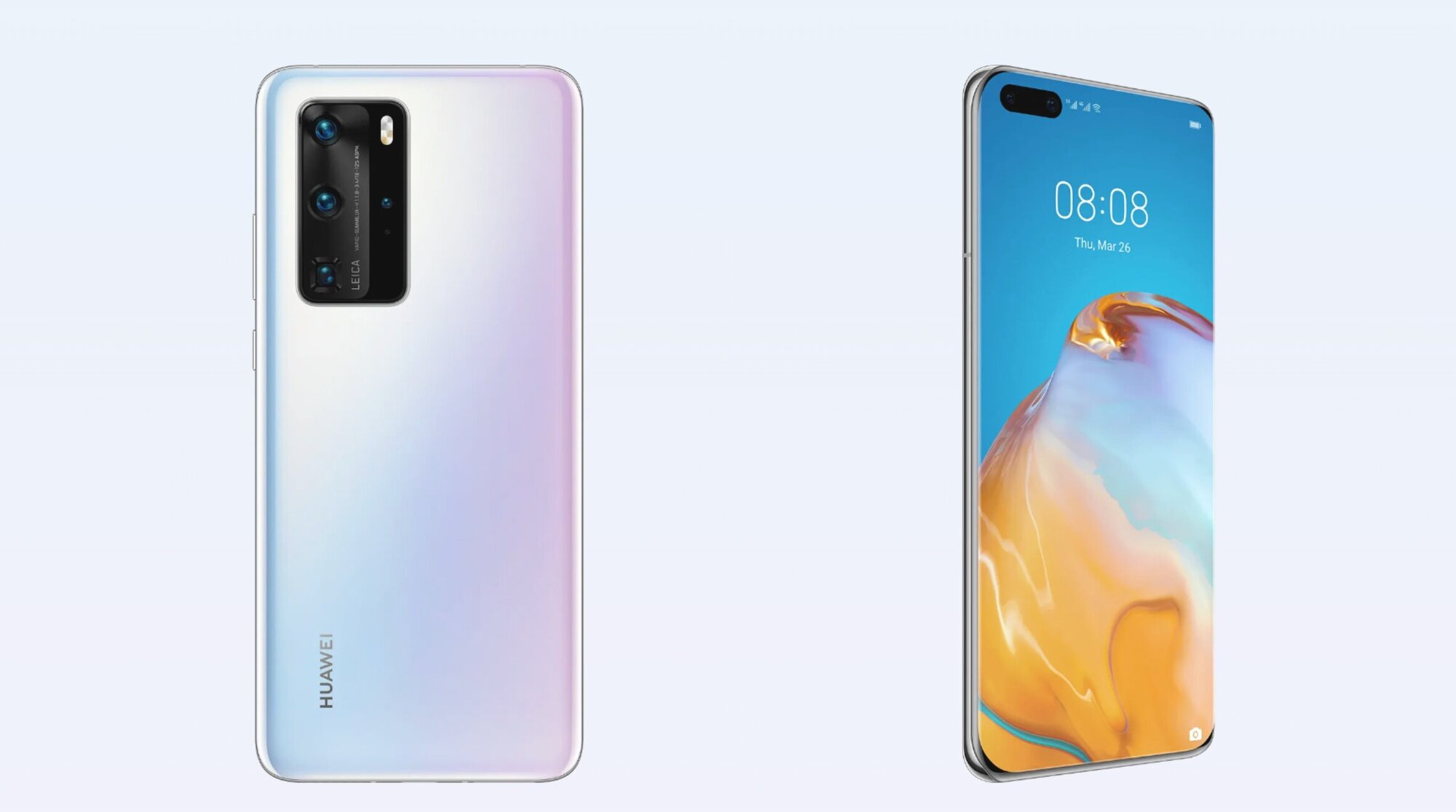 parte frontal y trasera de un teléfono huawei p40