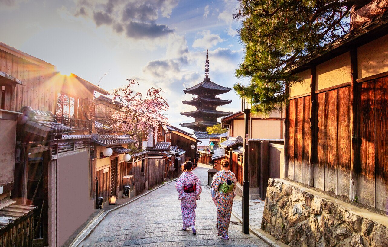 Kyoto in Japan mit zwei Frauen