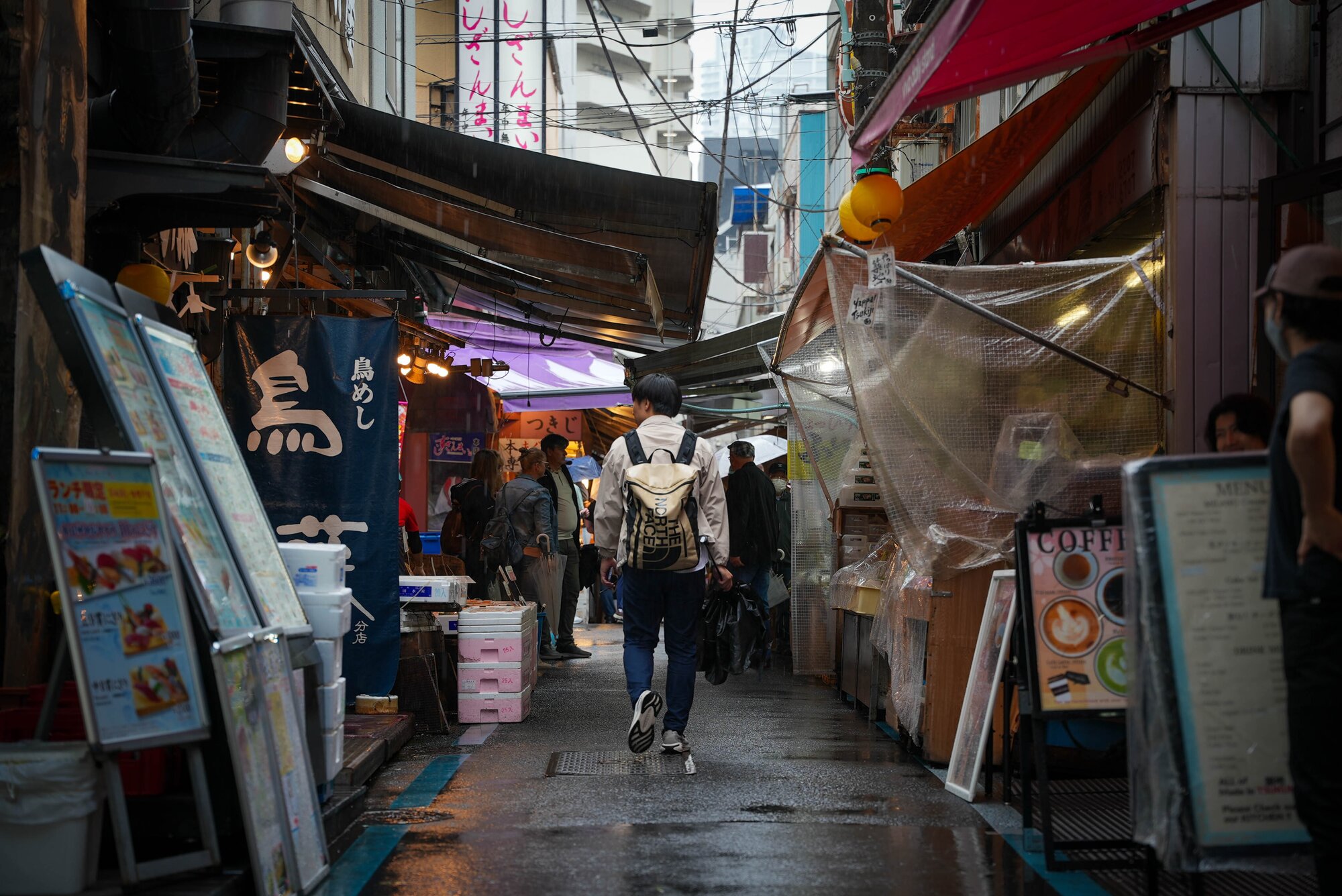 Man walking at Tsukiji Market