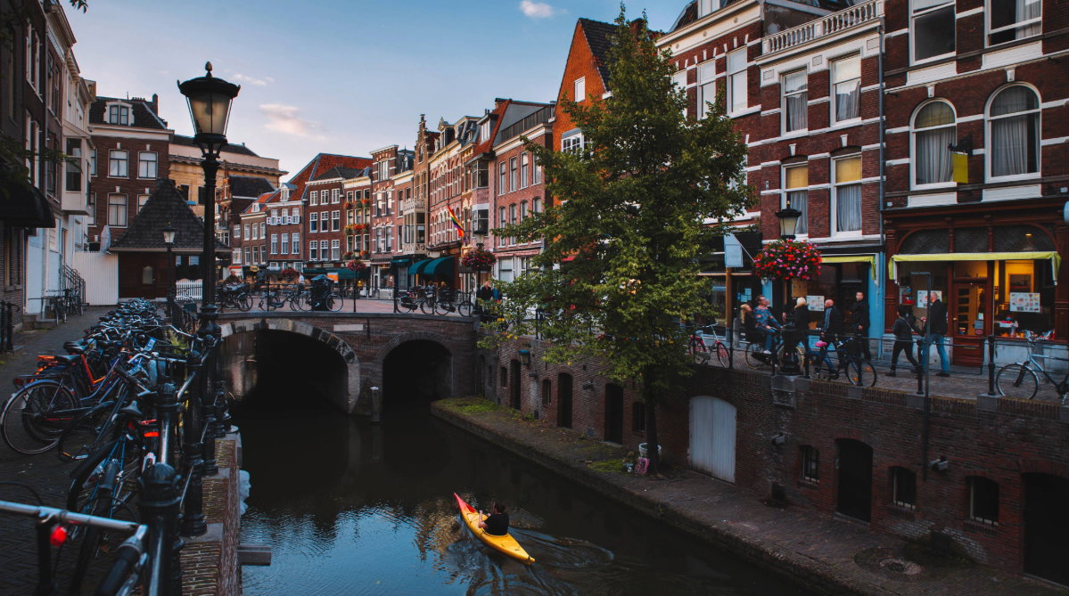 Canal in Utrecht in the evening