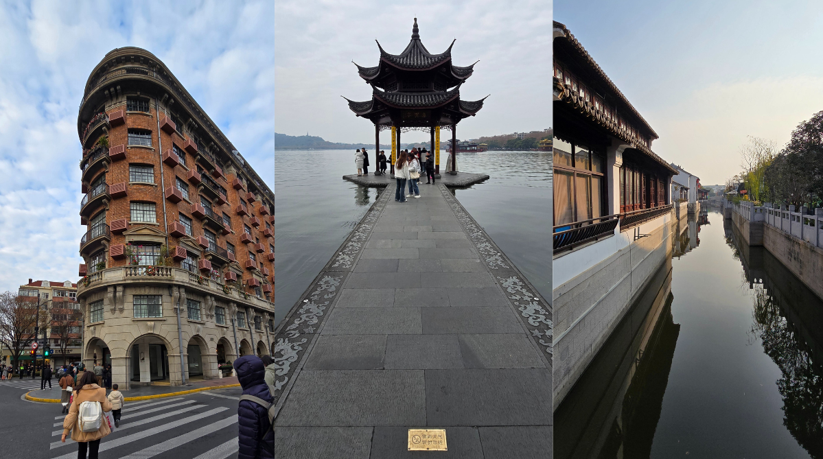 Shots taken in Shanghai (left), Hangzhou (middle), and Suzhou