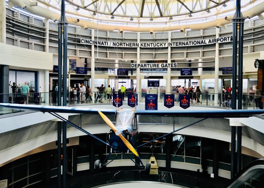 Interior view of Cincinnati International Airport.