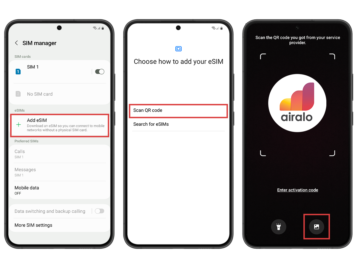 Installing Airalo eSIM on Android -  QR Method Step 3