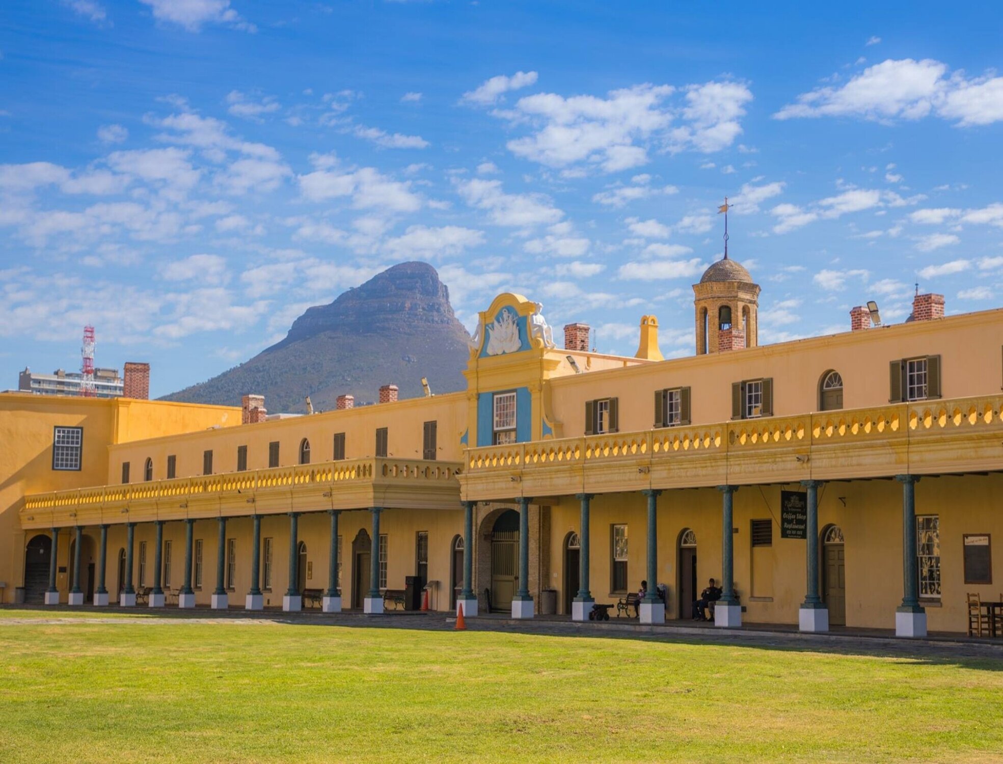 Castle of Good Hope in South Africa, a yellow building against a blue sky