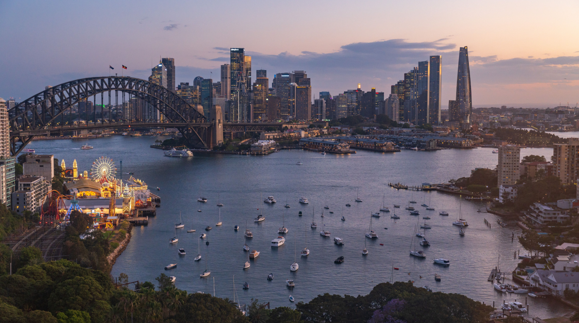 Der Hafen von Sydney in Australien zu Weihnachten
