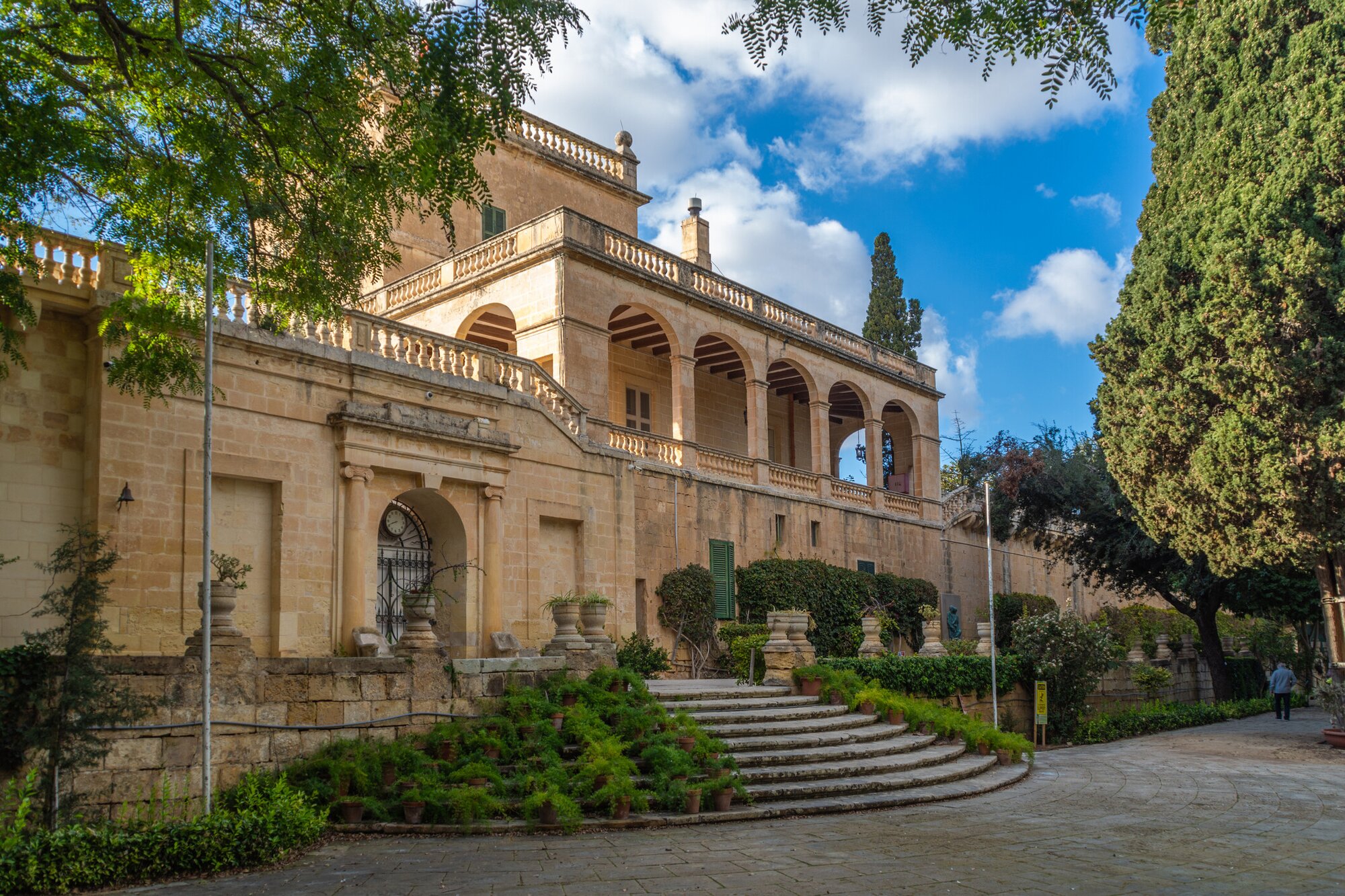 San Anton Palace in Malta, with blue sky in the background
