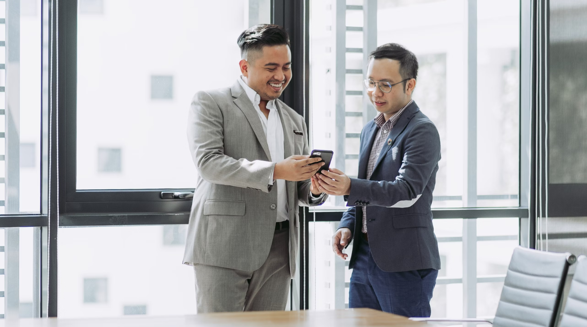 Two Chinese men in business attire