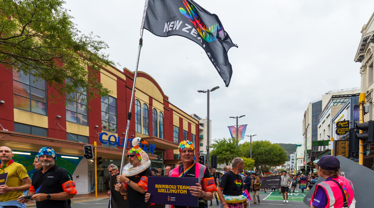 Wellington Pride Parade marchers