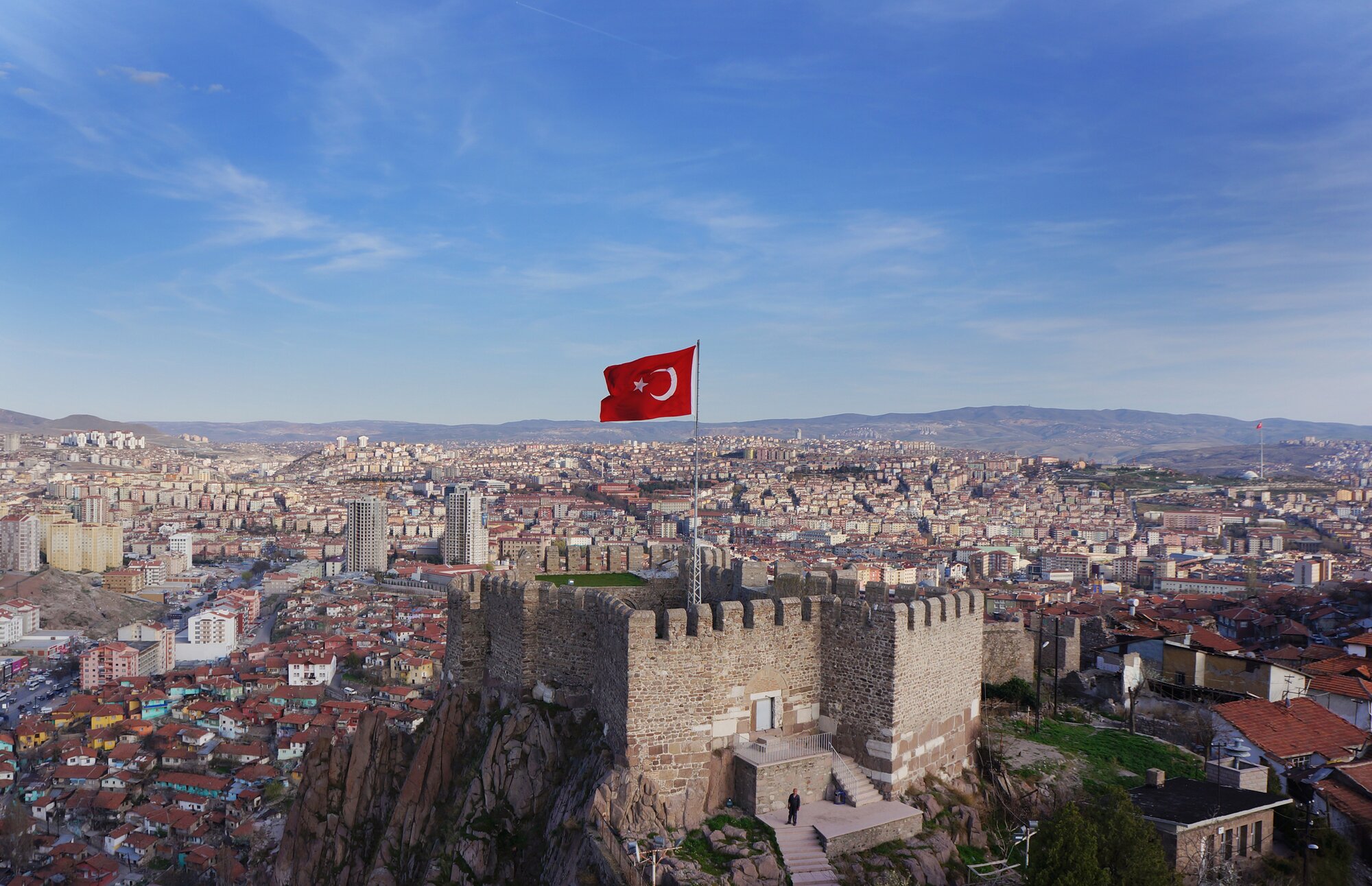 Vista aerea del Castello di Ankara, simbolo della capitale della Turchia