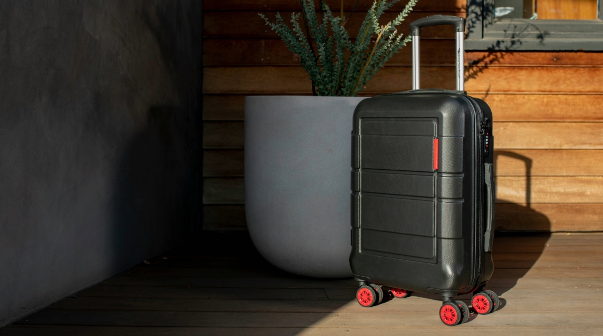black carry-on suitcase