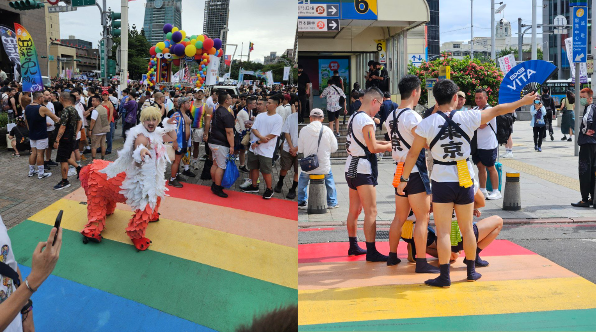 Activities happening at the Rainbow Crossing in Ximending