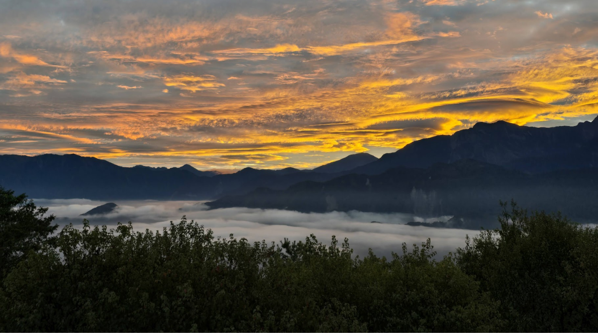 Sea of clouds at sunrise