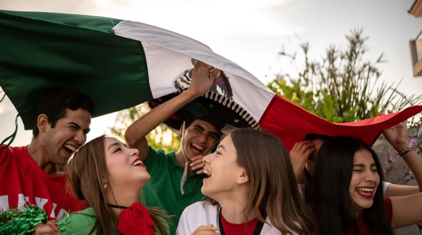 Fußballfans feiern an einem der Spielorte in Mexiko zur WM 2026 