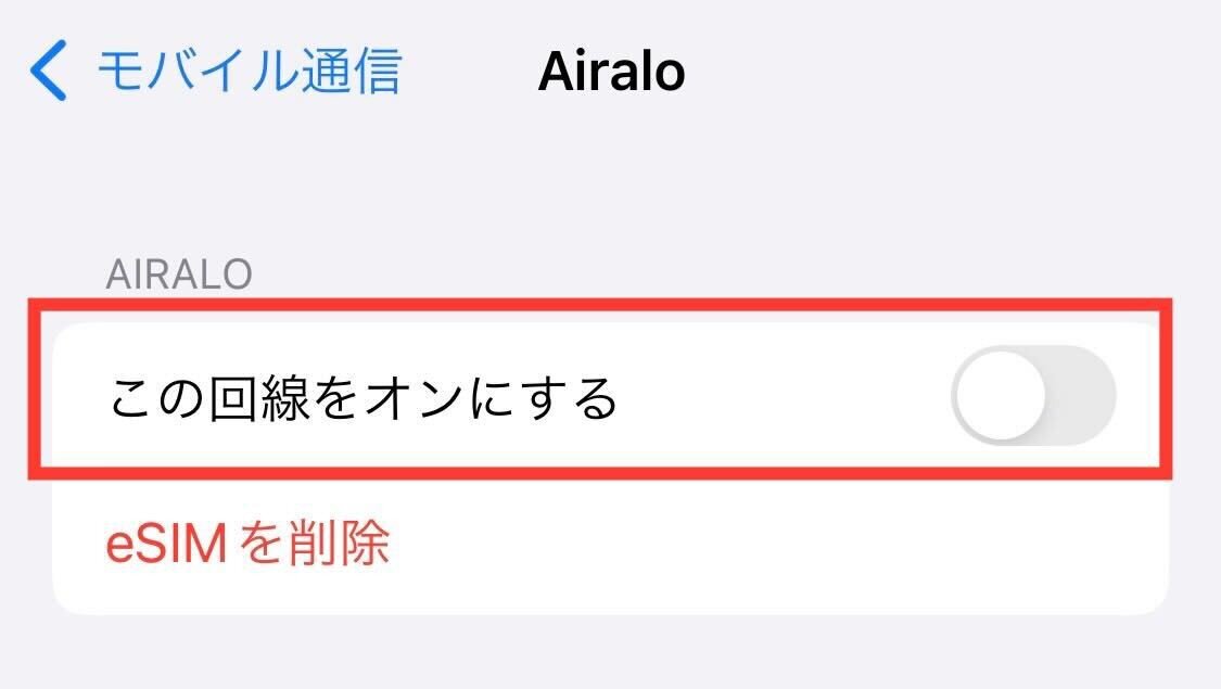 iPhone復元後にeSIMを確認する手順3