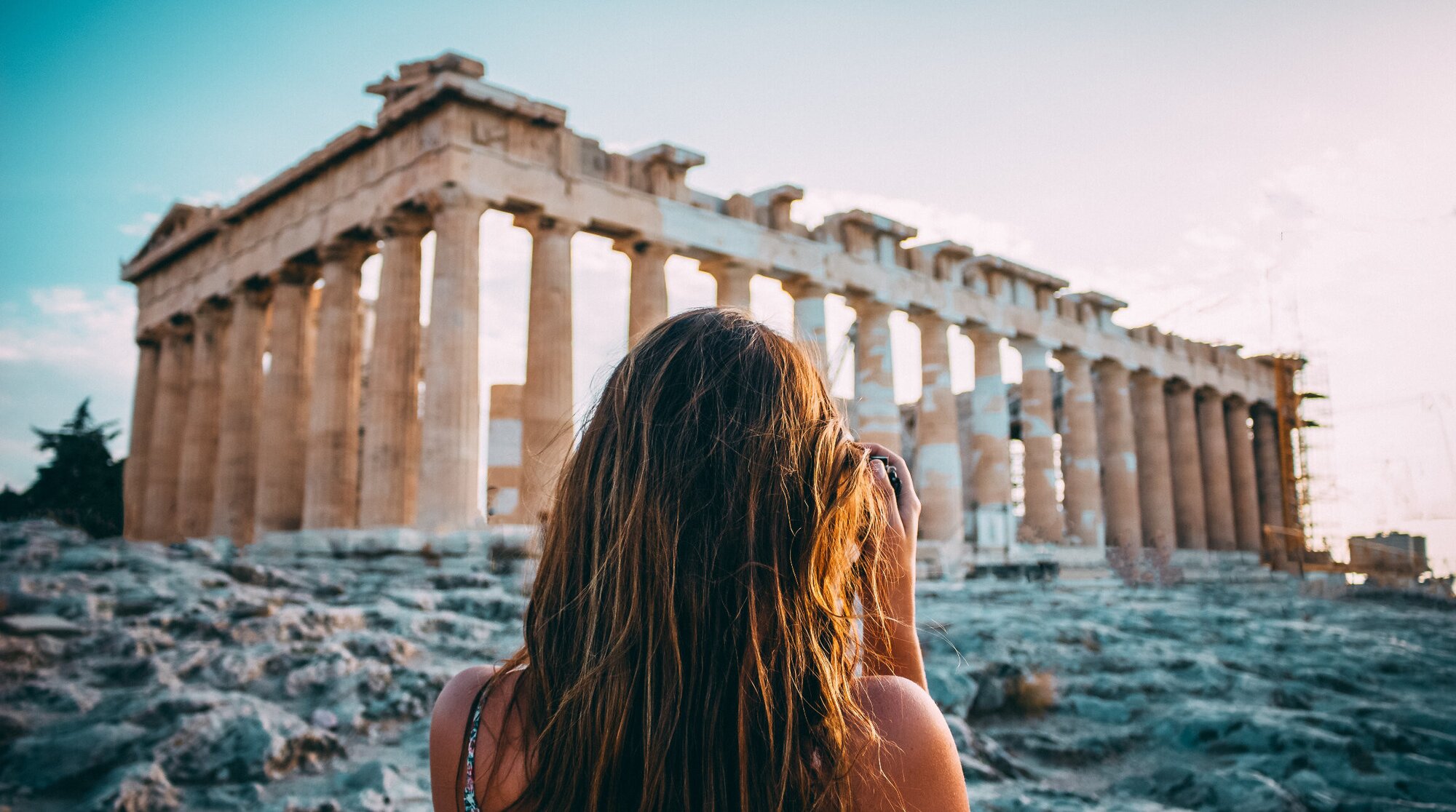 woman traveling in Athens, Greece