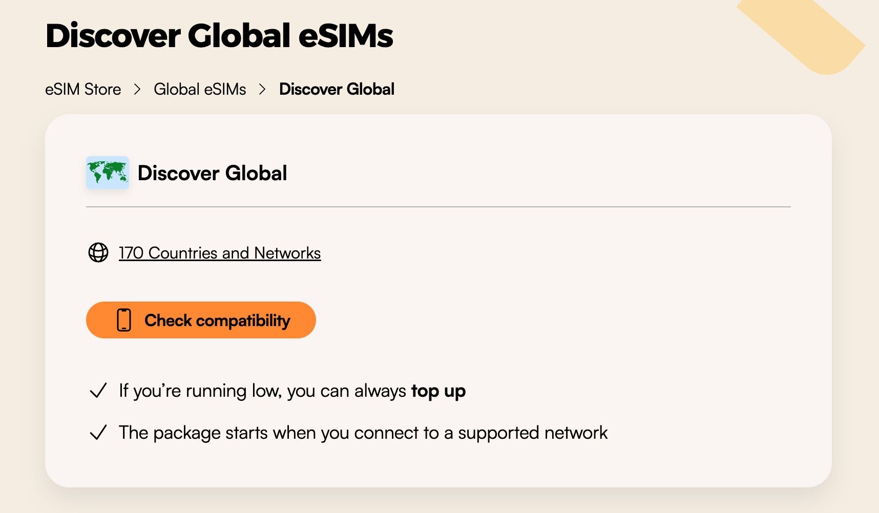 Discover Global, an Airalo eSIM with a phone number