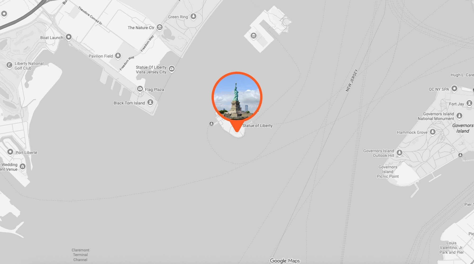 Google Maps Statue of Liberty