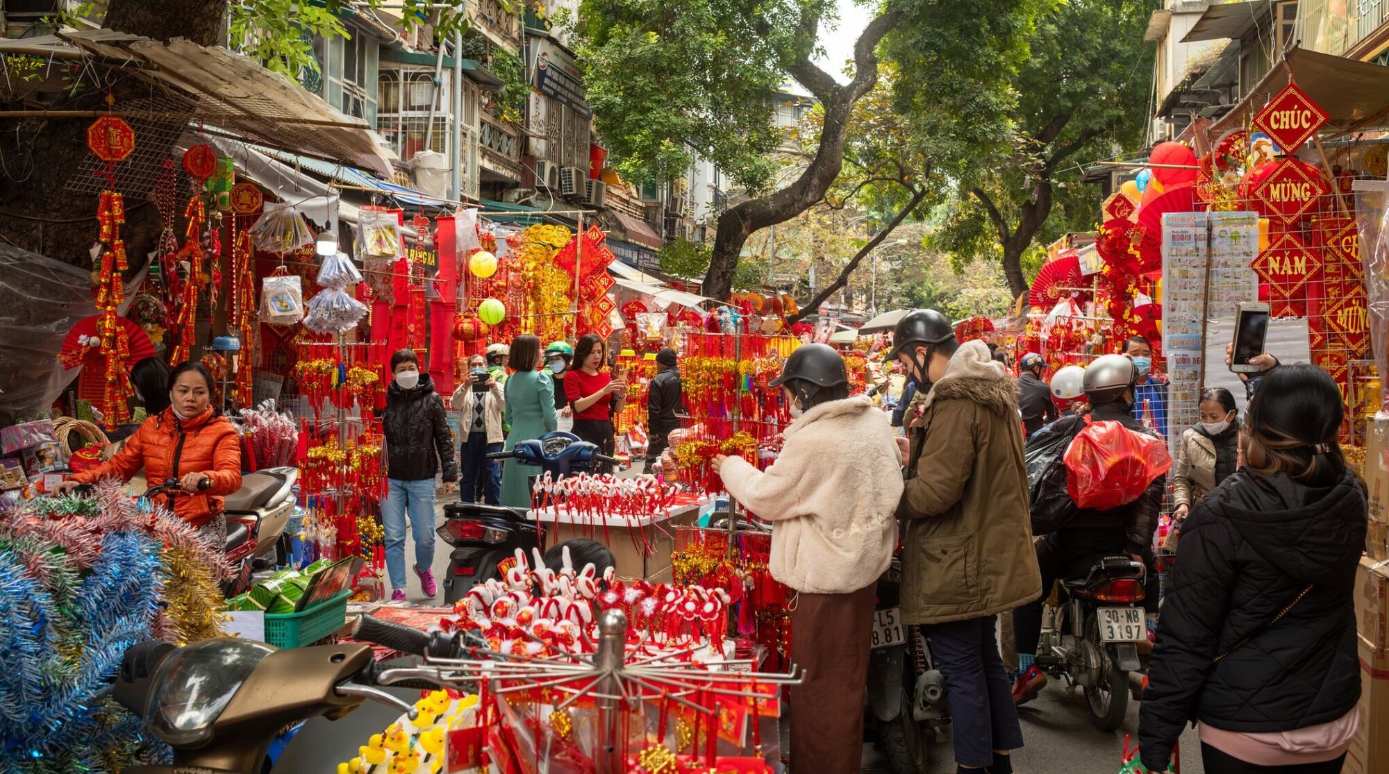marché du nouvel an vietnamien a hanoi